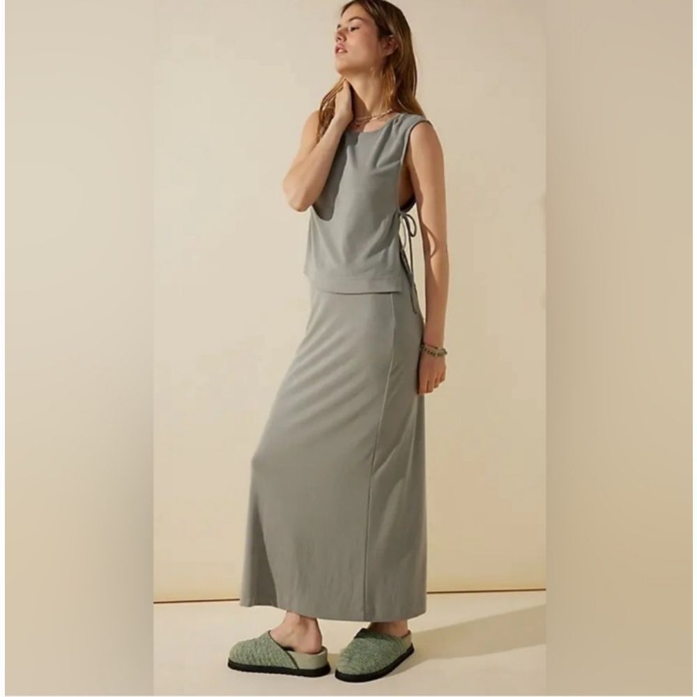 NWOT Free People FP Beach Sinead Tank & Skirt Set in Slate Gray